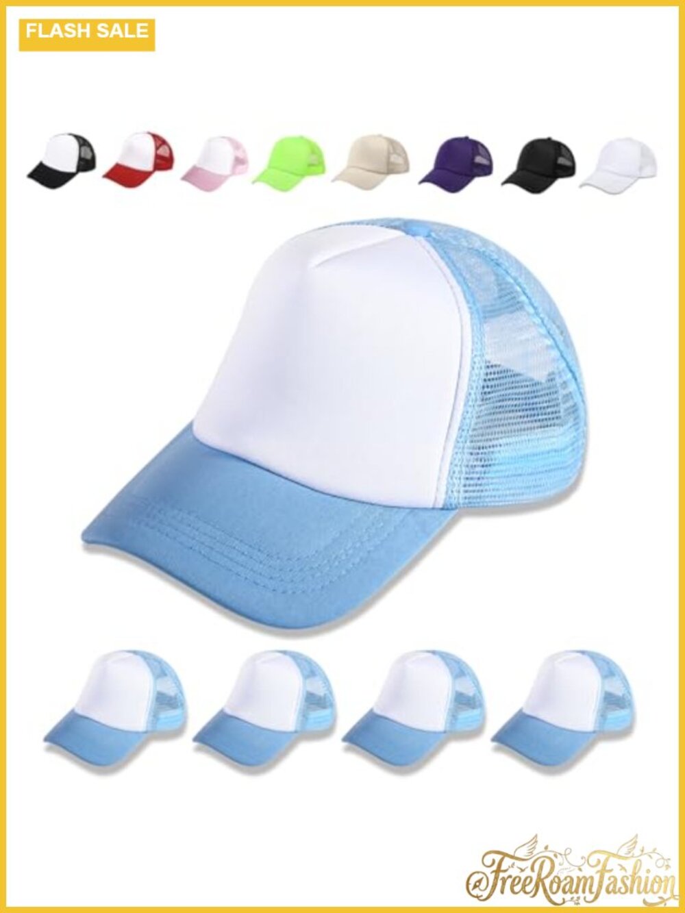 5 Pack Sublimation Blank Trucker Hats Adjustable Mesh Baseball Caps